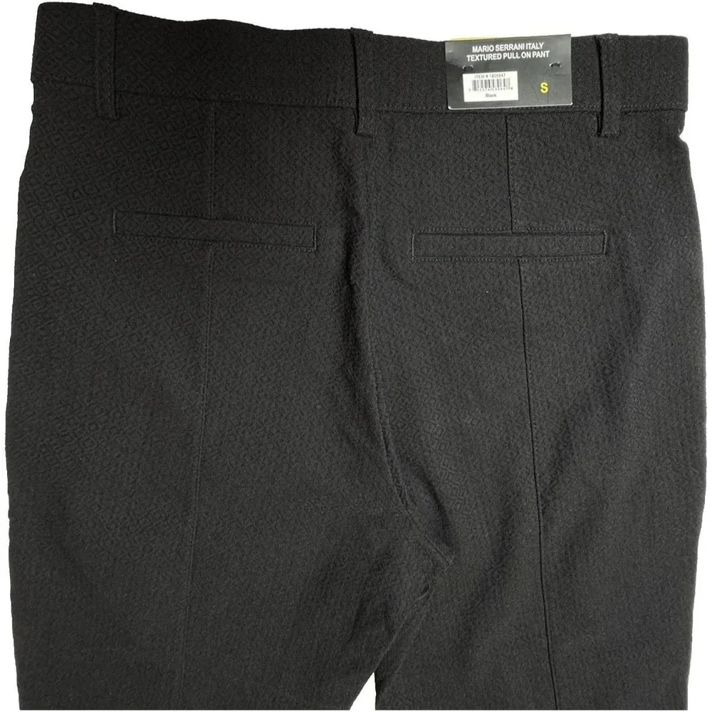 Mario‎ Serrani Italy Womens Black Textured Pull On Pant Ankle Length Size S